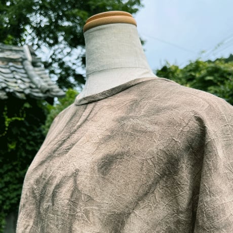 柿渋染めワッシャー加工プルオーバー22066