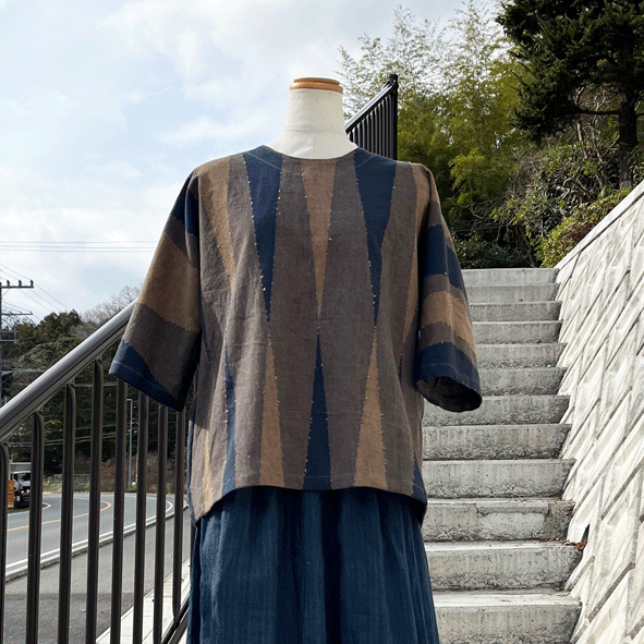 再販 播州織柿渋染めプルオーバー23100 | fuitto's STORE