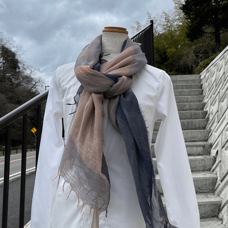 播州織柿渋染めロング＆ワイドストールK24030 | fuitto's STORE