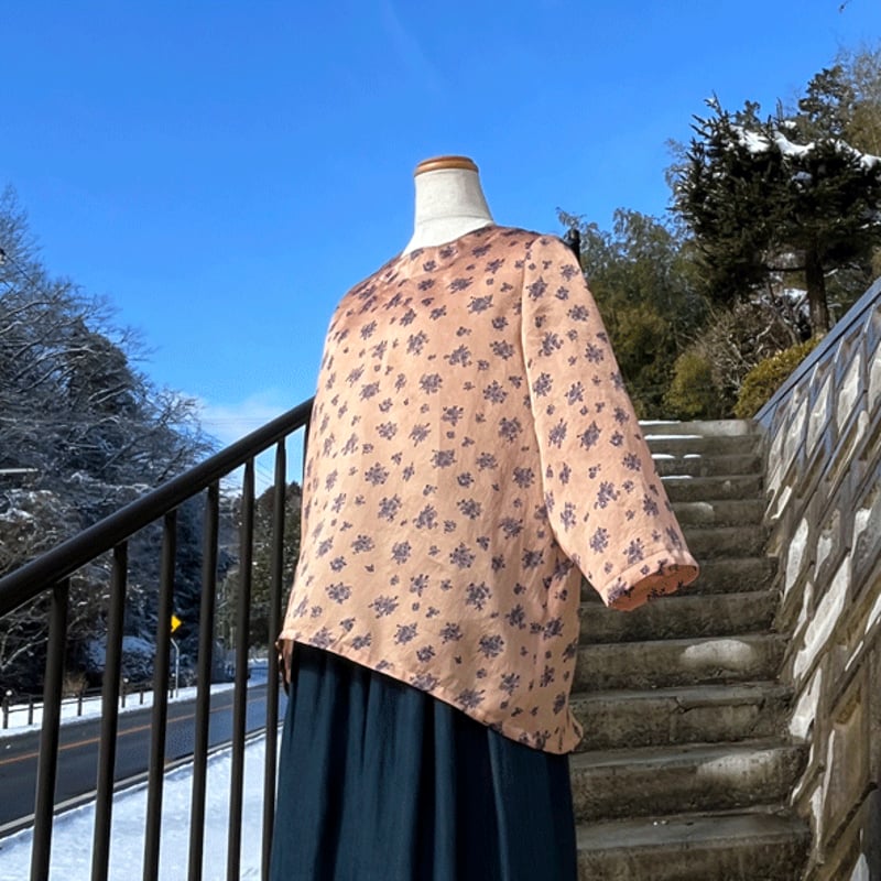 シルクプリント 柿渋染めプルオーバー25008 | fuitto's STORE