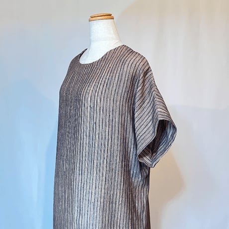 柿渋染め播州織生地K24059