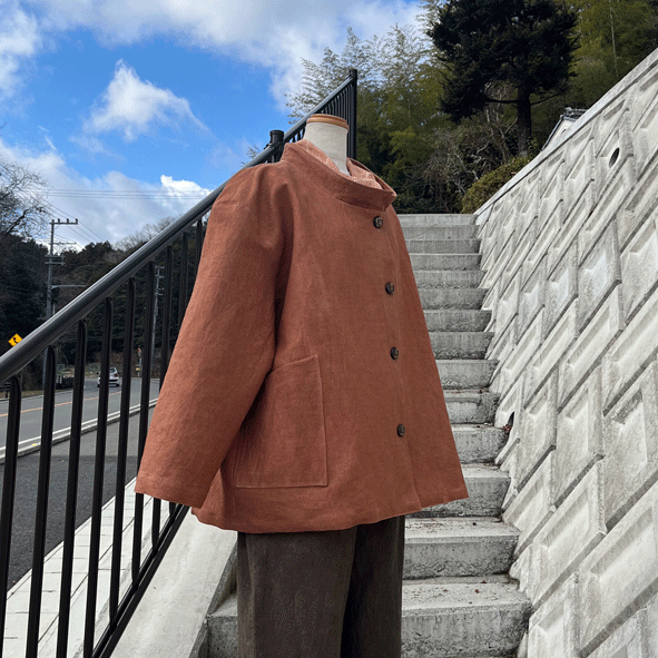 柿渋染めジャケット こだわりボタン柿渋染めジャケット24005 | fuitto's STORE