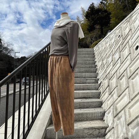 柿渋染めサルエルパンツ24001