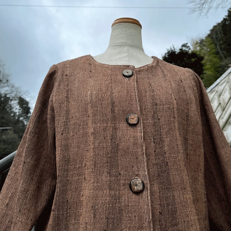 播州織柿渋染めジャケット24007 | fuitto's STORE