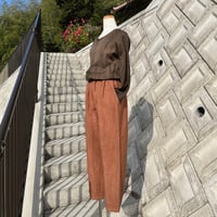 播州織 柿渋染めワイドパンツ22053