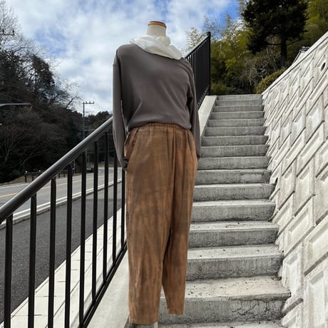 柿渋染めサルエルパンツ24001