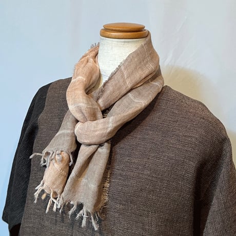 柿渋染めWガーゼショートストールK24020