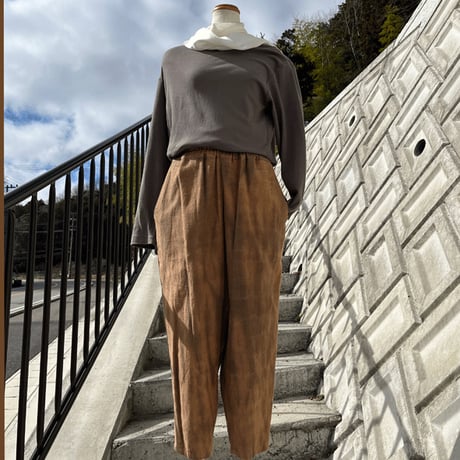 柿渋染めサルエルパンツ24001
