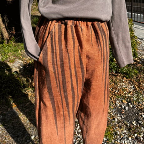 播州織柿渋染めエッグパンツ26008