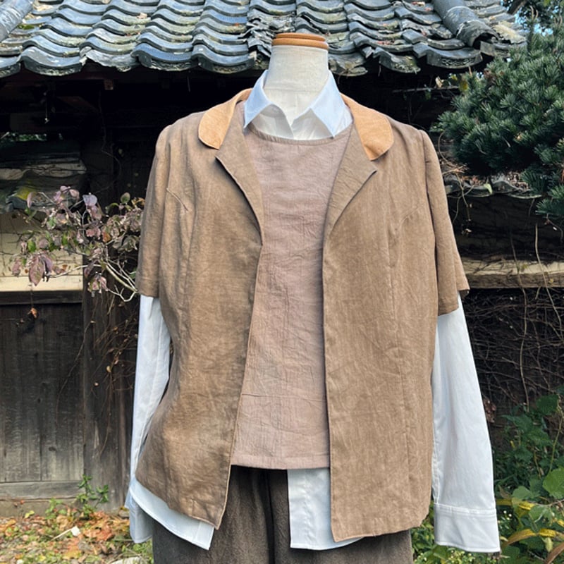 柿渋染めシワ加工タンクトップ24078 | fuitto's STORE