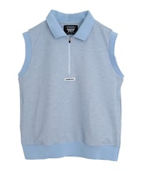 【NAKED BLUE/NS】Breezy Linen-Like Piqué No-sleeve Polo