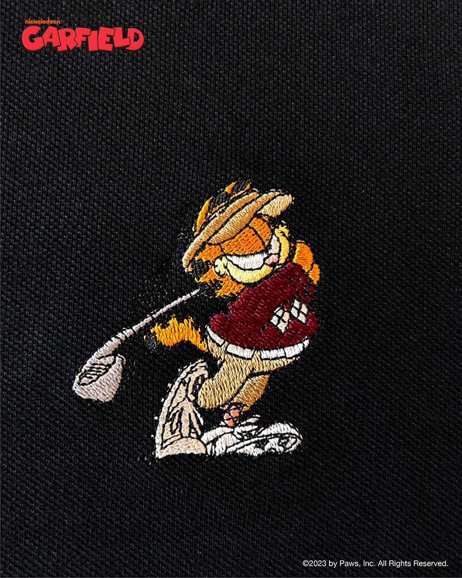 ブラック/ポロシャツ】Garfield polo shirt | NAKED GOLF |