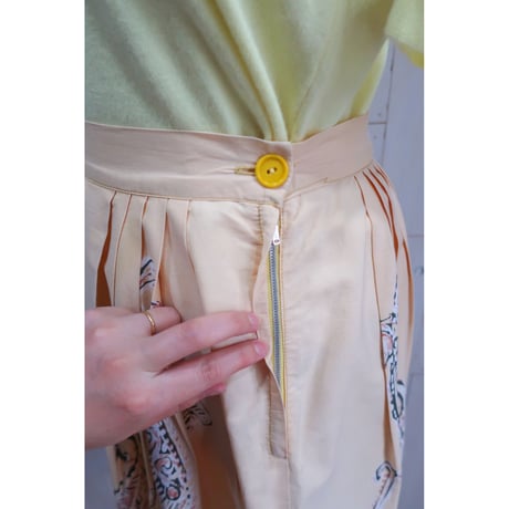 1950s Paisley print cotton skirt[J-10]
