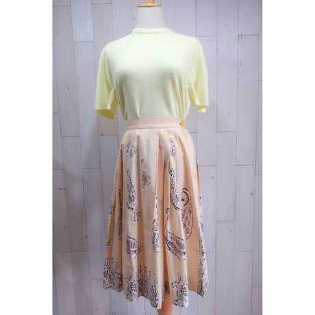 1950s Paisley print cotton skirt[J-10]