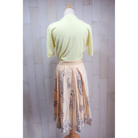 1950s Paisley print cotton skirt[J-10]