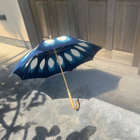藍染め　おしゃれな日傘