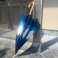 藍染め　おしゃれな日傘