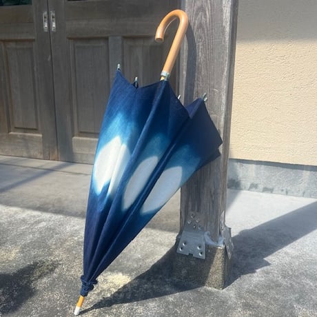 藍染め　おしゃれな日傘