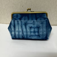 藍染め がま口ポーチ