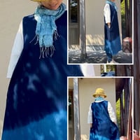 藍染ロングワンピース