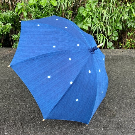 藍染め　おしゃれな日傘