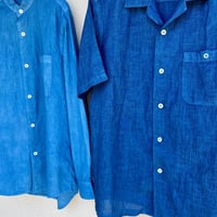 藍染メンズ半袖カッターシャツ