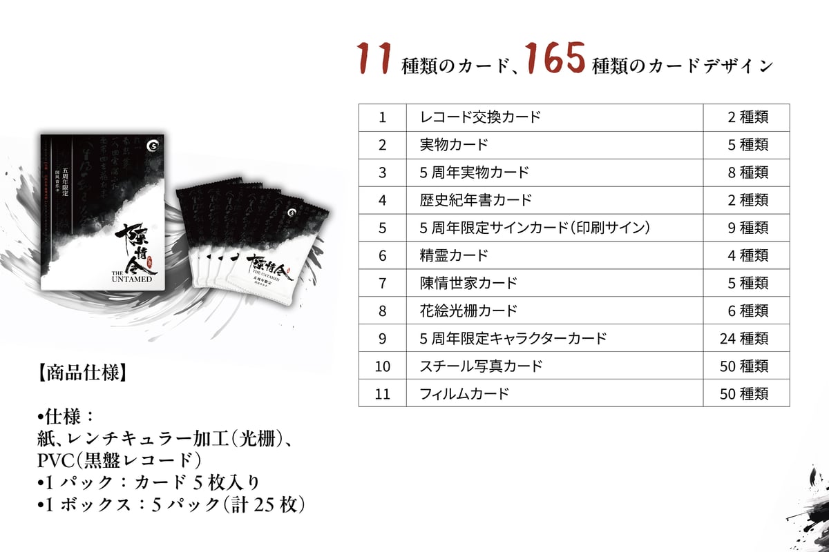 陳情令」五周年限定トレーディングカード(中国風音楽レコード 陳情令」五周年限定トレーディングカード(中国風音楽レコード
