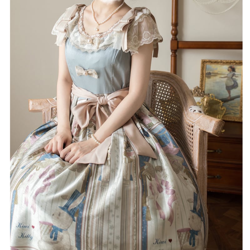 Rabbit&Angel エンジェルスリーブジャンパースカート ミント | tulle Rabbit&Angel エンジェルスリーブジャンパースカート ミント | tulle