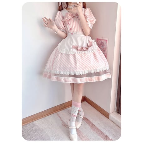Stripe Waitressワンピース（PK）／Select