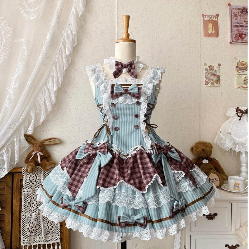 Mint Choco Tea Party ジャンパースカートセット | tulle オンラインストア