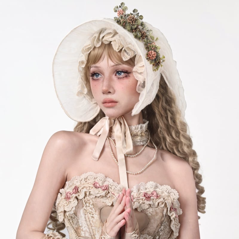 フレンチヴィンテージレースボンネット | tulle オンラインストア