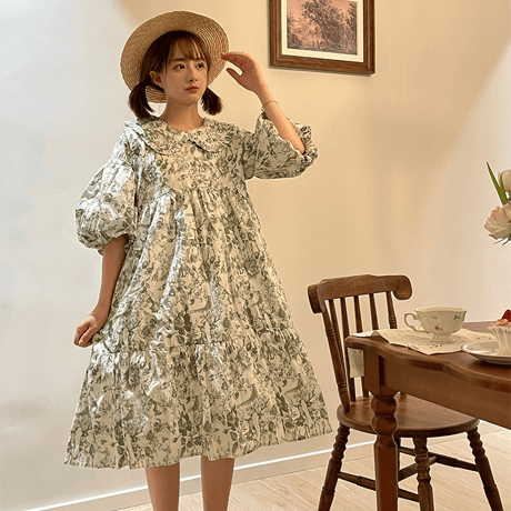 Little Painter 庭園ワンピース  グリーン