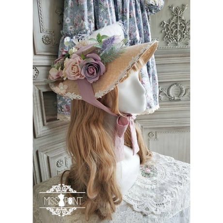 European rose＆Featherドレスハット　ピンク／select