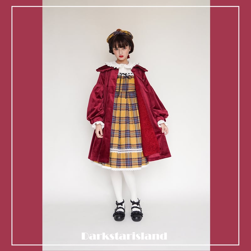 Velvet Antiquedoll ケープ付きコート ワイン／select | tulle