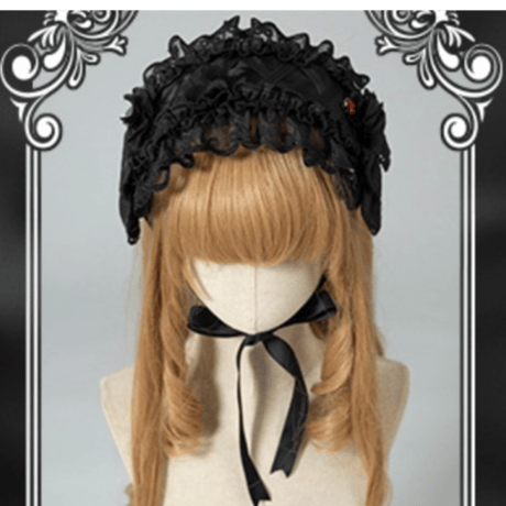 Millefile Lacyヘッドドレス＆ワンピースset　ブラック／select