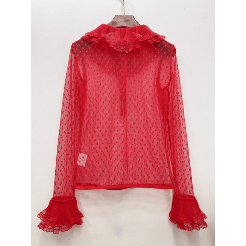 Dot Tulle Dolly ブラウス レッド | tulle オンラインストア
