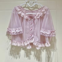brown manor 2wayレースブラウス ピンク