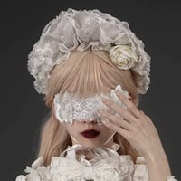 Glazed Flower Banquet ハーフボンネット　ホワイト
