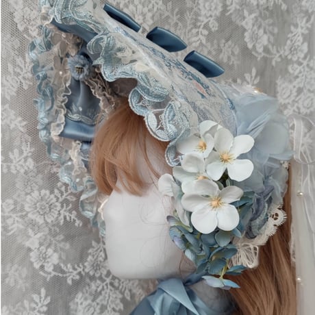 Floral Ribbonドレスset　サックス／select