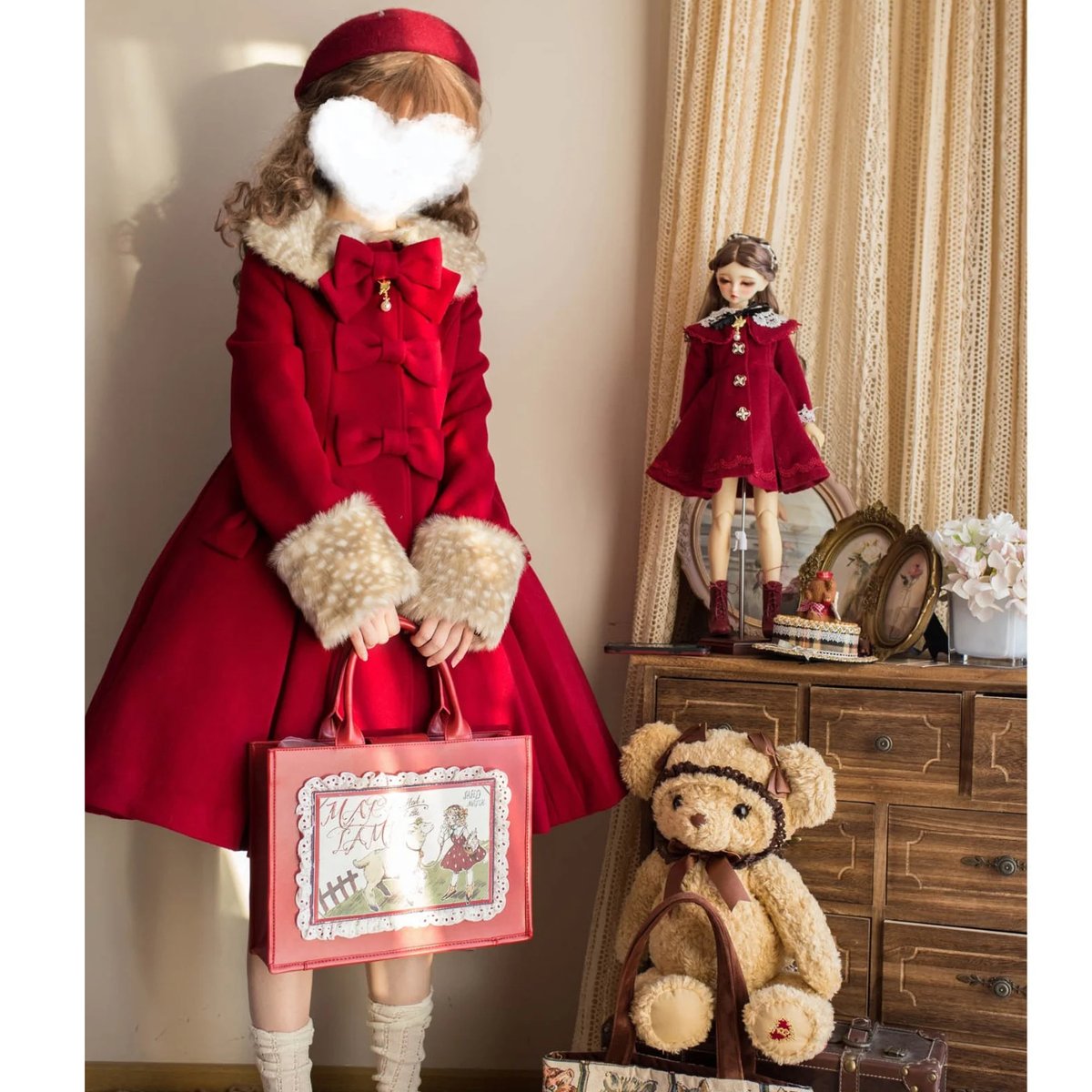 バンビファーロングコート レッド／select | tulle オンラインストア