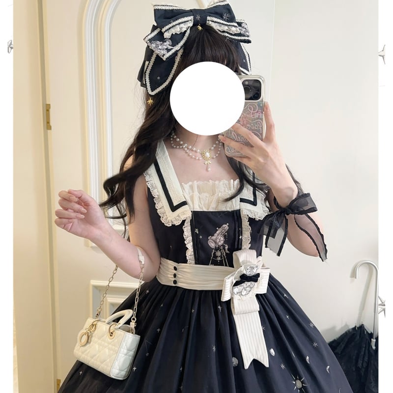 ジャンバースカート　セーラー他 Antique Star wish セーラーカラージャンパースカート ミドル丈 | tulle