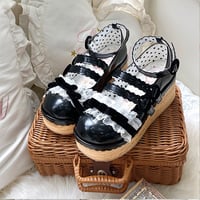 Tiramisuレースストラップシューズ  ブラック