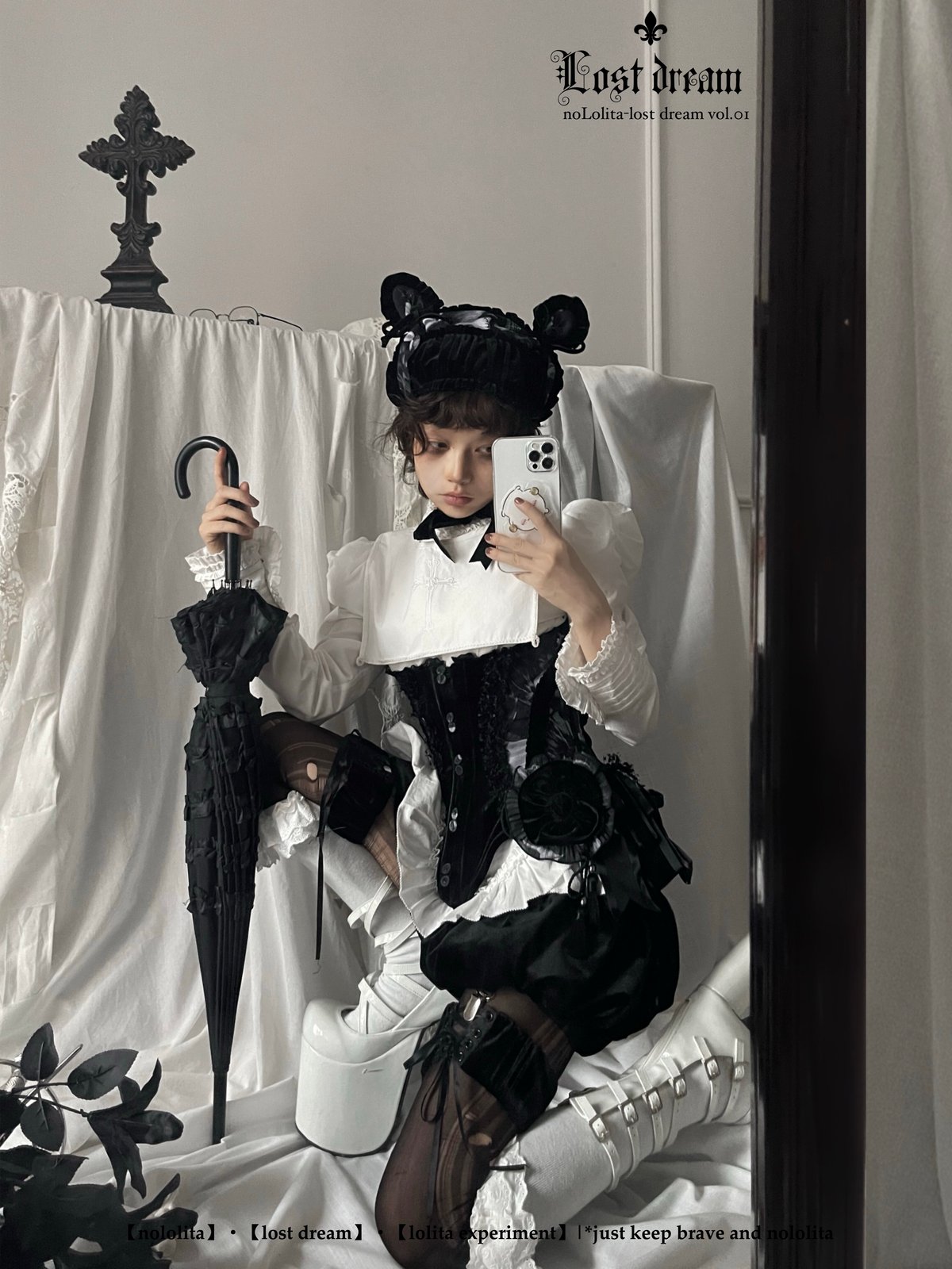 ヒミコD70ローズ上下ガードルセット Lost Dream バロックコルセット ブラック | tulle オンラインストア