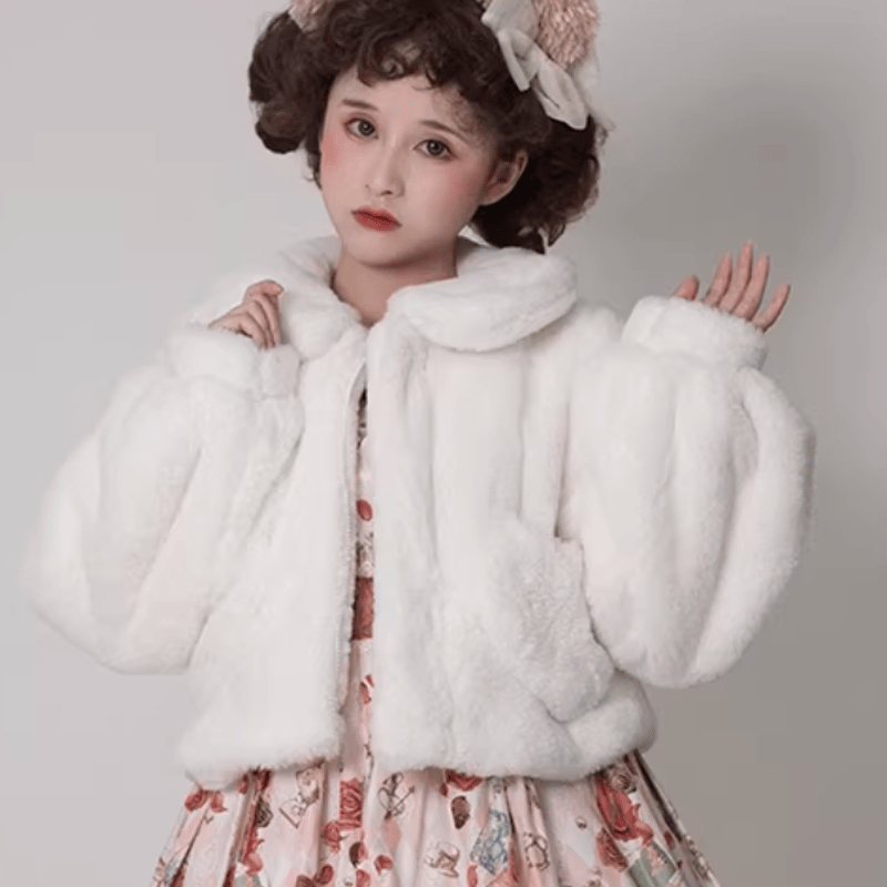 Heart Pocket Furショートコート ホワイト | tulle オンラインストア