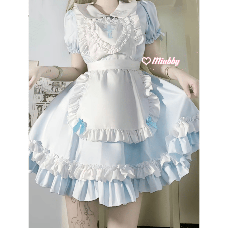 ナースメイド エプロンset サックス | tulle オンラインストア ナースメイド エプロンset サックス | tulle オンラインストア