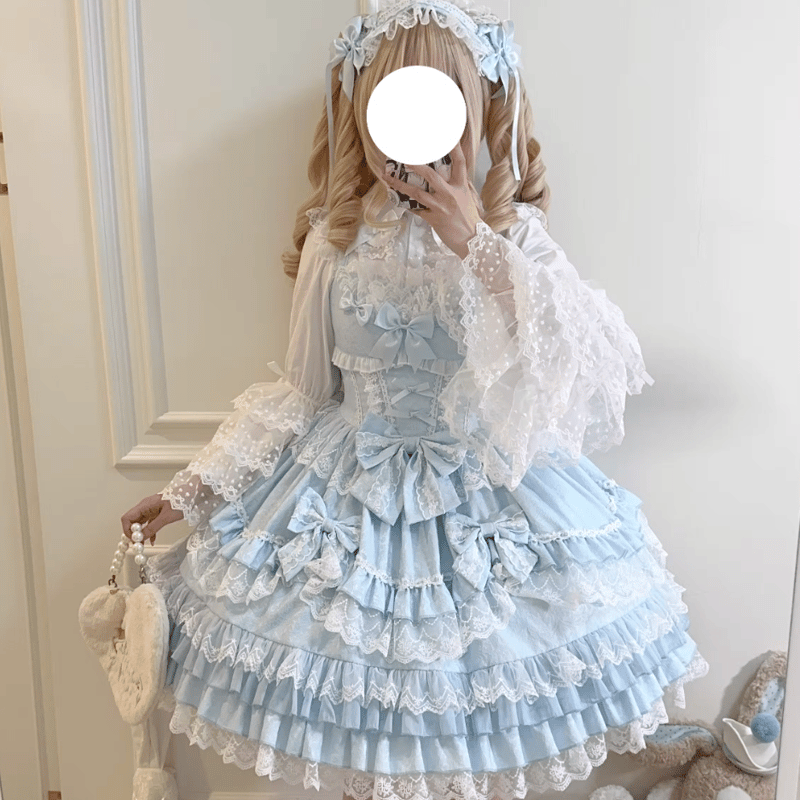 Rococo Princessジャンパースカート サックス×ホワイト | tulle