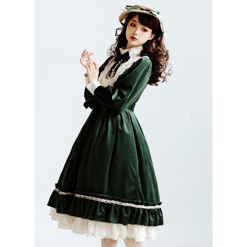 Dollyベロアワンピース グリーン／select | tulle オンラインストア