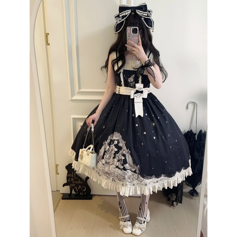 Antique Star wish セーラーカラージャンパースカート ミドル丈 | tulle