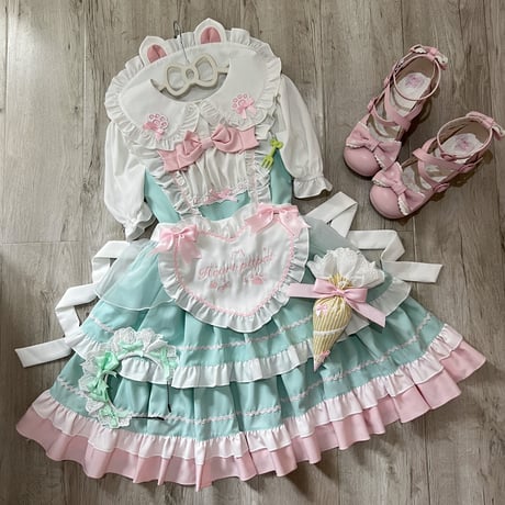 Patissier Chatonジャンパースカート3点set　ミント