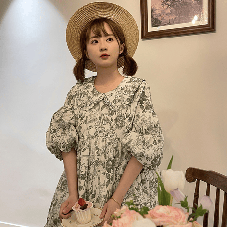 Little Painter 庭園ワンピース  グリーン
